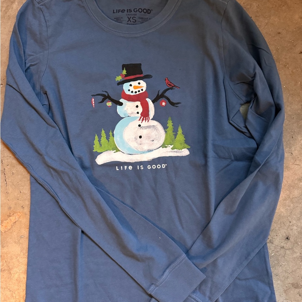 Life is Good Blue Long Sleeve Shirt